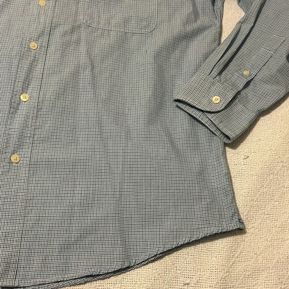 Chaps Easy Care Button-Up Shirt Men's Size L Maroon Blue Long Sleeve - Picture 8 of 16